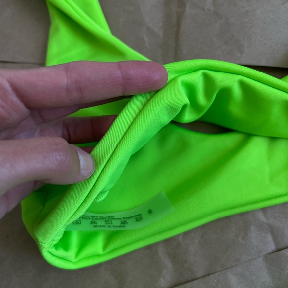 🌿 5/$10 NWT 2 pc bikinis set acid green high rise - Picture 2 of 5